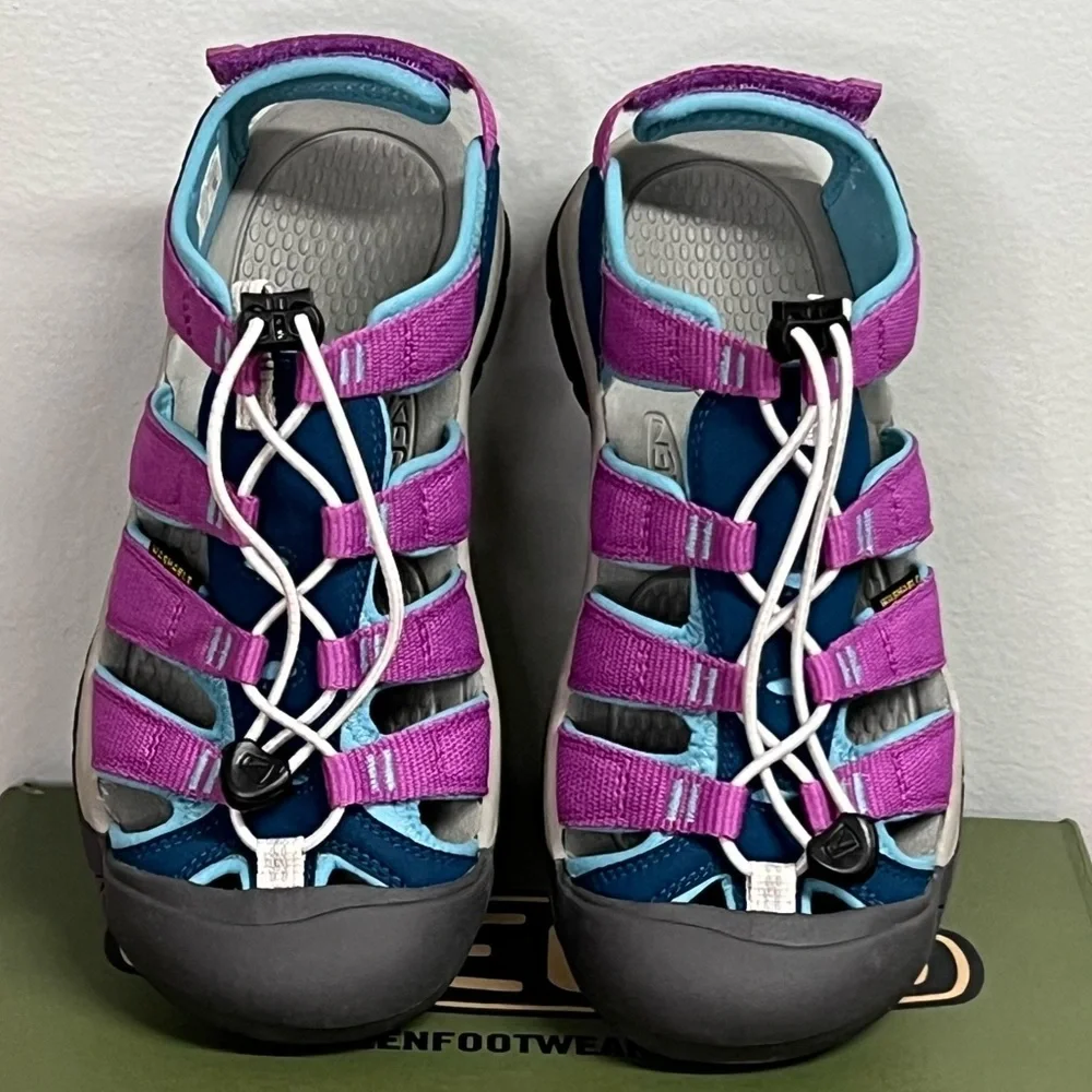 NIB Keen Big Kids' Newport Boundless Pink and Blue Closed Toe Sandals Sz 4